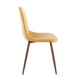 thumbnail image 2 of Pebble Contemporary Chair in Walnut Metal and Yellow Velvet by LumiSource - Set of 2, 2 of 4
