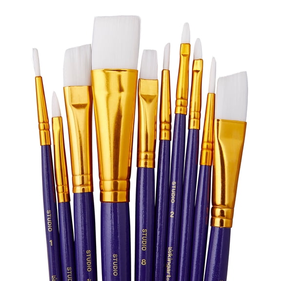 Brush Set White Nylon 10 pc