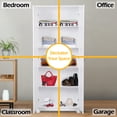 thumbnail image 3 of IVV Wardrobe, 72"H Freestanding Cabinet, White Pantry Cabinet with Adjustable Shelf and 2 Doors, for Entryway Bedroom Kitchen Living Room Dining Room, 3 of 10