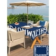 Bold Alphabet Rectangle Outdoor Tablecloth with Umbrella Hole Modern ...