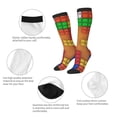 thumbnail image 5 of Haiem Colorful Building Blocks A Socks, Funny Novelty Crazy Design Cotton Socks Sports Socks Knee High Socks For Men, Women,1Pairs - Gift For Working Friends, 5 of 8