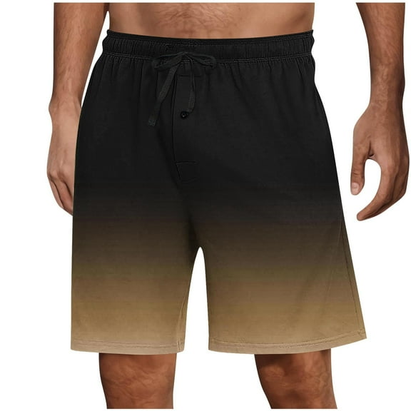 Havenre Mens Ombre Swim Trunks Lightweight Casual Tie Dye Gradient Color Drawstring Elastic Waist Beach Vacation Surfing Board Shorts with Pockets Khaki S