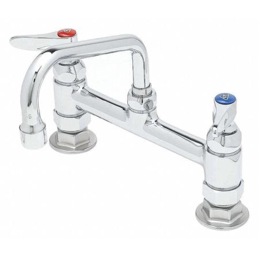 T&S BRASS B0222 Manual, 8" Mount, 2 Hole Low Arc Laundry Sink Faucet
