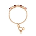 thumbnail image 3 of ANGARA Natural Seven Stone Ruby and Diamond Tennis Bolo Ring in 14K Rose Gold for Women (Size-2.5mm) | July Birthstone Jewelry for Her | Natural Ruby Rings, 3 of 9