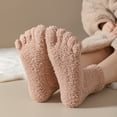 thumbnail image 3 of SKOLA Women's Toe socks,Five Finger Socks 5 Pairs,Cozy Crew Socks with Toes for Women Fluffy Fuzzy Plush Sleeping Slipper Socks - Soft Warm Fabric, 3 of 10