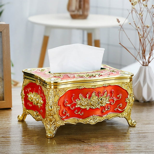Vintage Tissue Box, Vintage Style Tissue Box Storage, Desktop Cardboard Box Suitable for Living Room Bedroom and Desktop