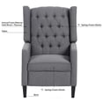 thumbnail image 2 of 27" Wide Recliner Chair, Manual Wingback Recliner Chair with Nailhead Trim and Birch Legs, Tufted Single Sofa Vintage Chair for Home, Living Room, Office, Bedroom, Gray, 2 of 9