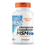 Doctor's Best Glucosamine Chondroitin MSM with OptiMSM, Joint Support, Non-GMO, Gluten Free, Soy Free, 120 Caps