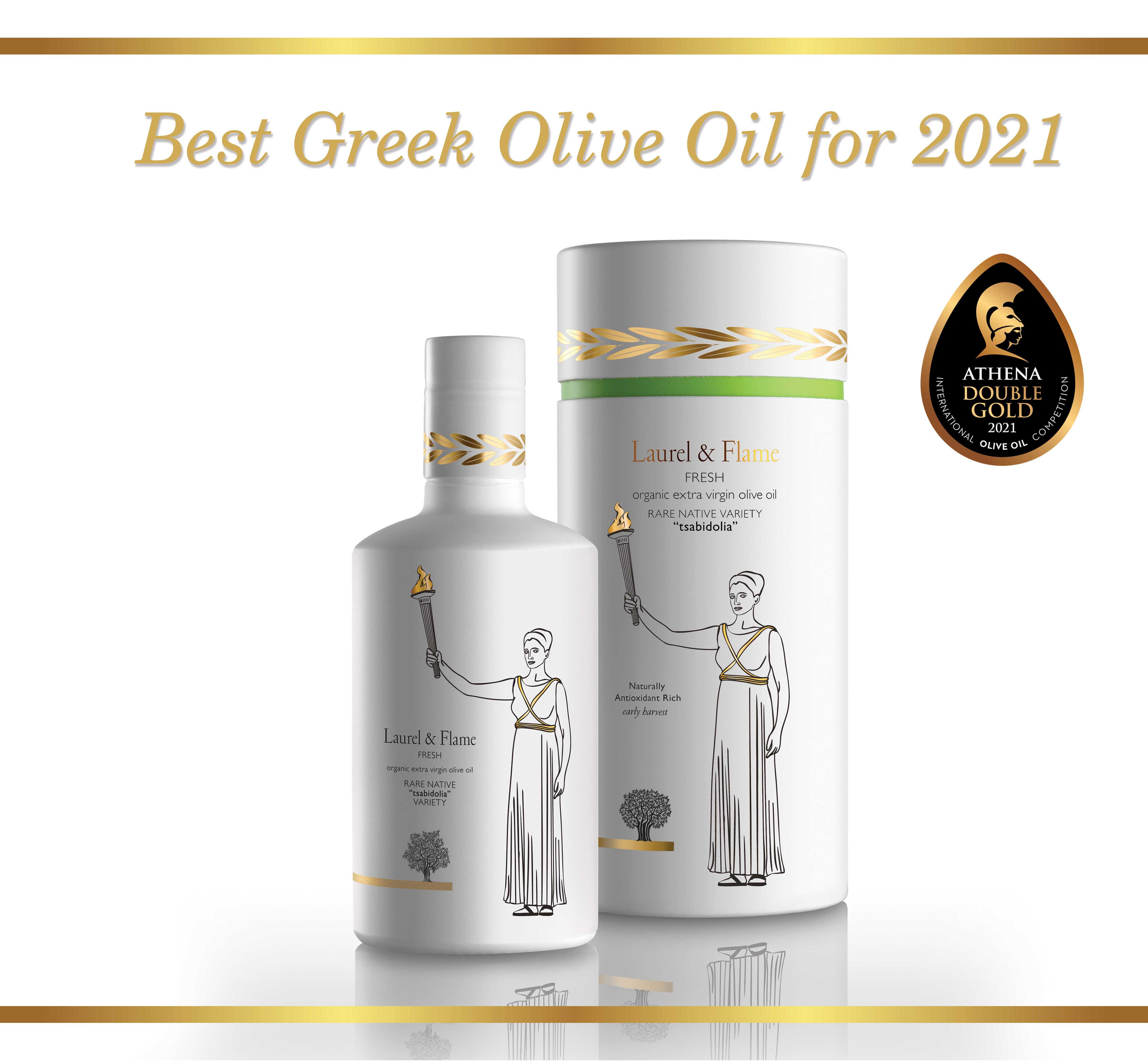 Laurel & Flame Fresh Organic, Top Polyphenols, Extra Virgin Olive Oil, Raw & Unprocessed, 500 ml