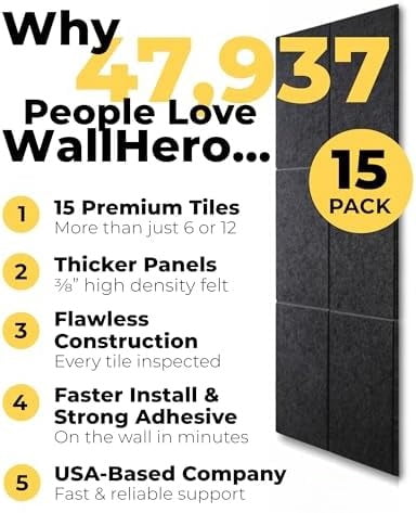Large Bulletin Board, Tack Board, 59"x36" | 15 Pack | Wall Pin Board, Cork Board Alternative for Walls, Tablero de Corcho para Pared, Cord Board for Wall (Black Slats)