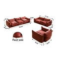 thumbnail image 5 of bokifol 3Pcs Sectional Sofa Sets, Modern Upholstered Couch Set Sofa with Single Sofa Armrest for Living Room Apartment,Orange, 5 of 7