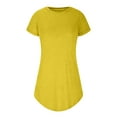 thumbnail image 7 of Fznquz Dresses for Women 2025 Casual Spring Solid Athletic Short Sleeve Shirt Casual Pockets Dress Yellow, 7 of 7