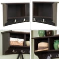 thumbnail image 5 of Alaterre Furniture Shaker Cottage Coat Rack with 3 Open Shelves, Wall Mounted Storage, Transitional Design, Ideal for Entryway Storage Organization, Chocolate Finish, 5 of 8