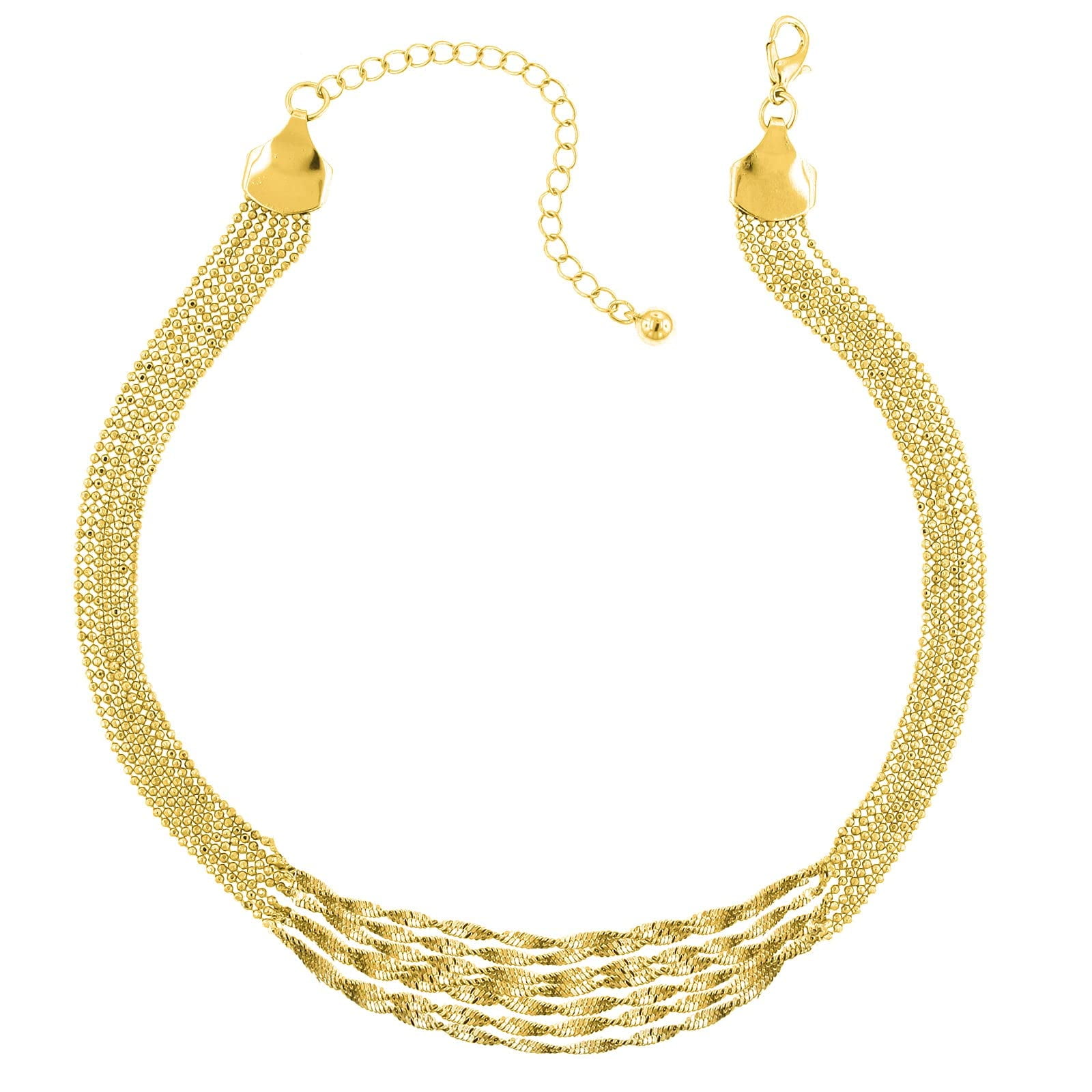 1928 Jewelry "Signature" Multi Twist Chain Necklace For Women 16" + 3" Extender, Gold