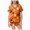 Orange, variant on Girls' Short Sleeve Pajama Set All-Over Print Bow Tie Ruffled Trim Soft Kids Sleepwear(Orange,2-3 Years)