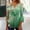 #0241-Green, variant on Womens Plus Size Blouse 3/4 Sleeve V Neck Button Front Flared Sleeve Print Top Relaxed Fit for Party