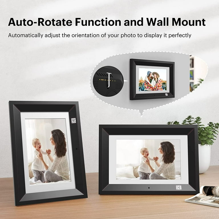 Restored Kodak RDPF-1020V 10.1 Inch Wood Digital Picture Frame