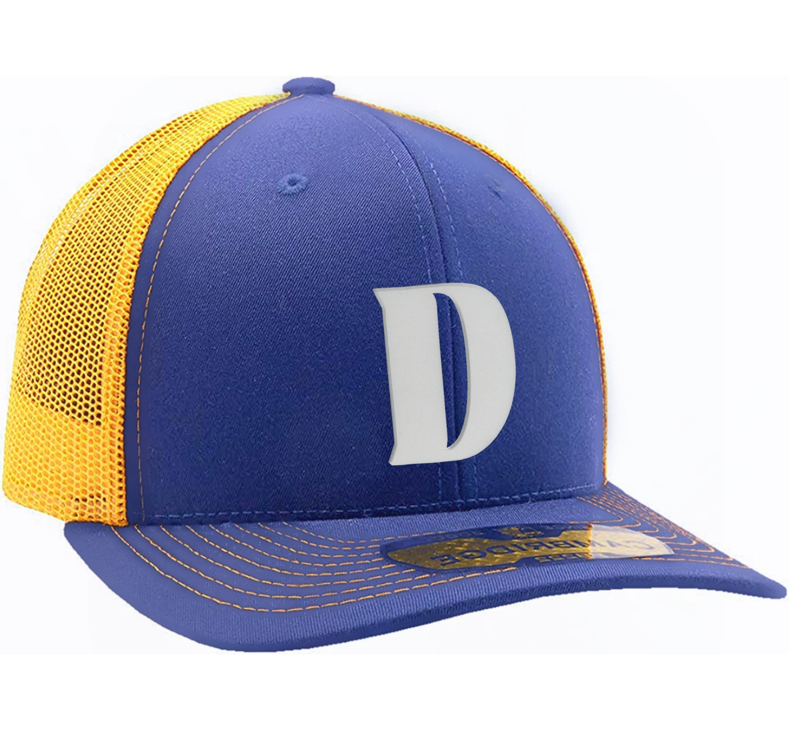 Daxton Baseball Trucker Hat 3D Capital Alphabet Letters Structured Mid