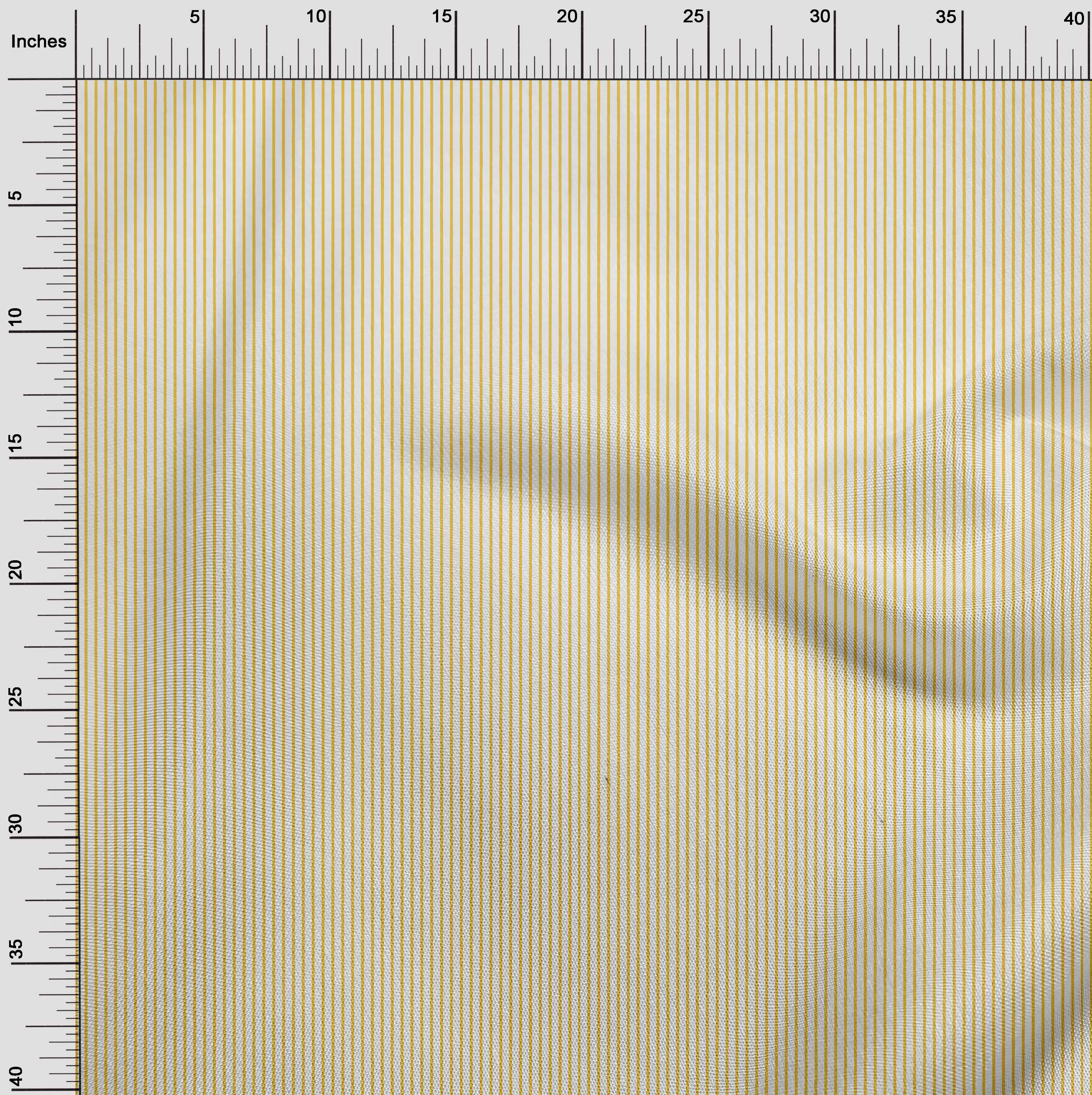 oneOone Cotton Silk Yellow Fabric Stripes Dress Material Fabric Print Fabric By The Yard 42 Inch Wide