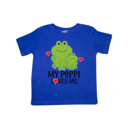 

Inktastic My Poppi Loves Me Grandson Frog Gift Toddler Boy Girl T-Shirt