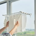 thumbnail image 2 of Foldable Plastic Clothing Rack for Home with Wall Mount Design and Space Saving White 13.5 Inches, 2 of 8