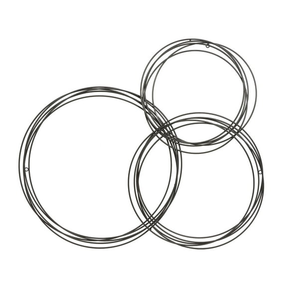 CosmoLiving by Cosmopolitan Black Metal Overlapping Ring Plate Wall Decor