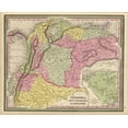 thumbnail image 2 of Vintage Maps 18x15 Black Ornate Wood Framed with Double Matting Museum Art Print Titled - Venezuela New Grenada and Ecuador 1849, 2 of 4