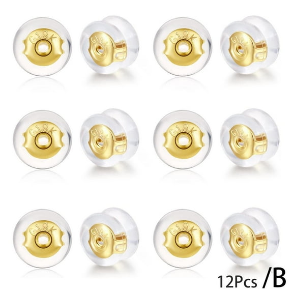 12X Locking Secure Earring Backs For Studs, Silicone Backs Earring Silver A Z6F5