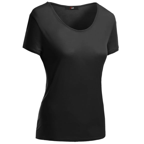 FashionOutfit Women's Basic Short Sleeve Scoop Neck Dip Hem T-Shirts