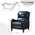 thumbnail image 6 of Genuine Leather Recliner Chair, Tina's Home Push Back Wood Leg Armchair Nailhead Living Room Navy, 6 of 6