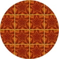thumbnail image 1 of Ahgly Company Tapis Rond Lavable en Machine Intérieur Transitionnel Orange Rouge Orange, 3 Pieds Rond, 1 of 7