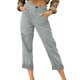 thumbnail image 5 of Pantalones de Pierna Ancha Suelta para las Mujeres Pantalones de Pierna Ancha Recta Suelta Elástica de Raya Casual con Bolsillo, 5 of 9