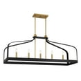 thumbnail image 3 of Sheffield 5-Light Linear Chandelier in Matte Black with Warm Brass Accents, 3 of 6