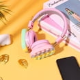 thumbnail image 6 of Kids Headphones, Cat Ear Bluetooth Headphones 94dB Volume Limiting,LED Light Up Kids Wireless Headphones Over Ear with Microphone for Laptop/PC/TV, 6 of 6