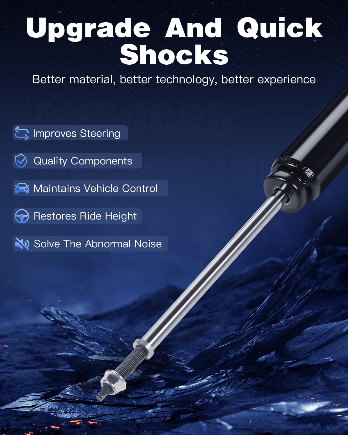 Rear Shocks Absorbers,ECCPP Gas Shocks for Ford fits 2013 2014 2015 2016 for Ford Fusion Pair Shocks with 5667