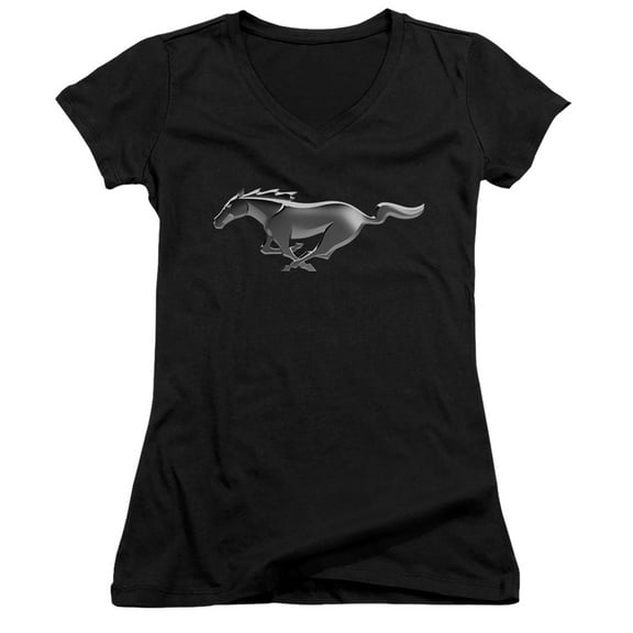 Ford Mustang Modern Mustang Junior Women's V-Neck T-Shirt Black