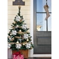 thumbnail image 3 of Ejiaya 12 Pieces 4" Glitter Christmas Flowers White Poinsettia Artificial Flower Christmas Tree Flowers Wreath Tree Ornaments, 3 of 6