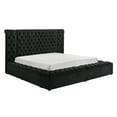 thumbnail image 2 of Queen Bed Frame: Black Velvet Tufted Headboard with Concealed Storage, Wood Frame, Modern Bedroom Furniture, Plush Upholstery, 104"x85.5"x61"H, 2 of 7