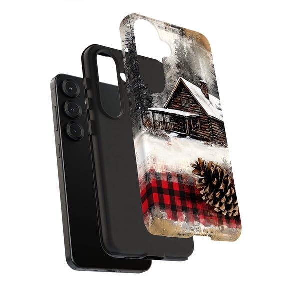 For Samsung Galaxy S24 Ultra, Dual-Layer, Snow Cabin 3 Print, USA