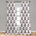 thumbnail image 5 of Ambesonne Tattoo Curtains, Deer Accessories Peonies, Pair of 28"x63", Mauve Coral Green, 5 of 5