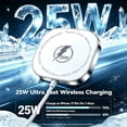 thumbnail image 3 of Wireless Charger,25W Charging Pad Compatible with iPhone 17 16 15 14 13 12 Series, Fast Magnet Charger Stand Compatible with AirPods,Slim Portable Design White(2 Pack), 3 of 8