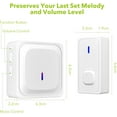 thumbnail image 3 of CozyNestFinds Wireless Doorbell with 2 Buttons, Mini Waterproof Door Bell Easy Installation, 1000Ft Range, Adjustable Volume & 58 Chimes, LED Flash, Perfect for Homes, Offices, Apartments (White), 3 of 18