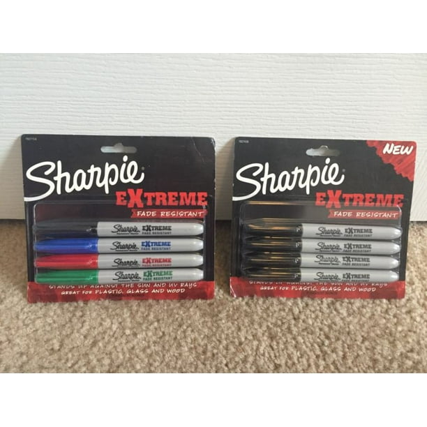 Sharpie Extreme Permanent Markers Fade Resistant Fine Tip Black 4pk