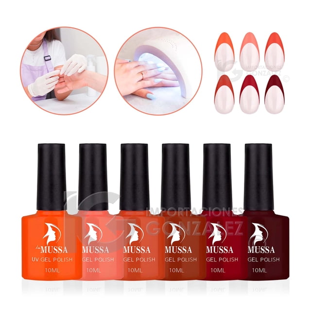 Esmaltes en Gel Semipermanente Mussa x 6 unidades 10 ml