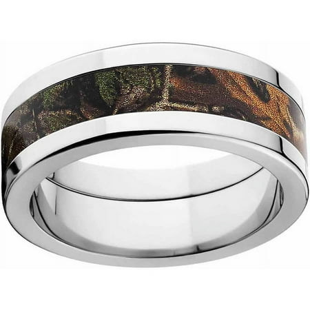Xtra Men's Camo Stainless Steel Ring with Polished Edges and Deluxe Comfort Fit