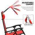 thumbnail image 5 of MoNiBloom Zero Gravity Chair Set of 2 with Canopy Shade, Patio Folding Anti Gravity Recliner, Foldable Outdoor Lounger with Cup Holder Tray for Beach Camping, Red, 5 of 11