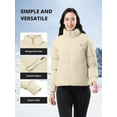 thumbnail image 5 of CAMEL Womens Winter Outerwear Coats Warm Cotton Jacket Fashion Parkas Casual Lightweight Jackets Milky White, 5 of 9