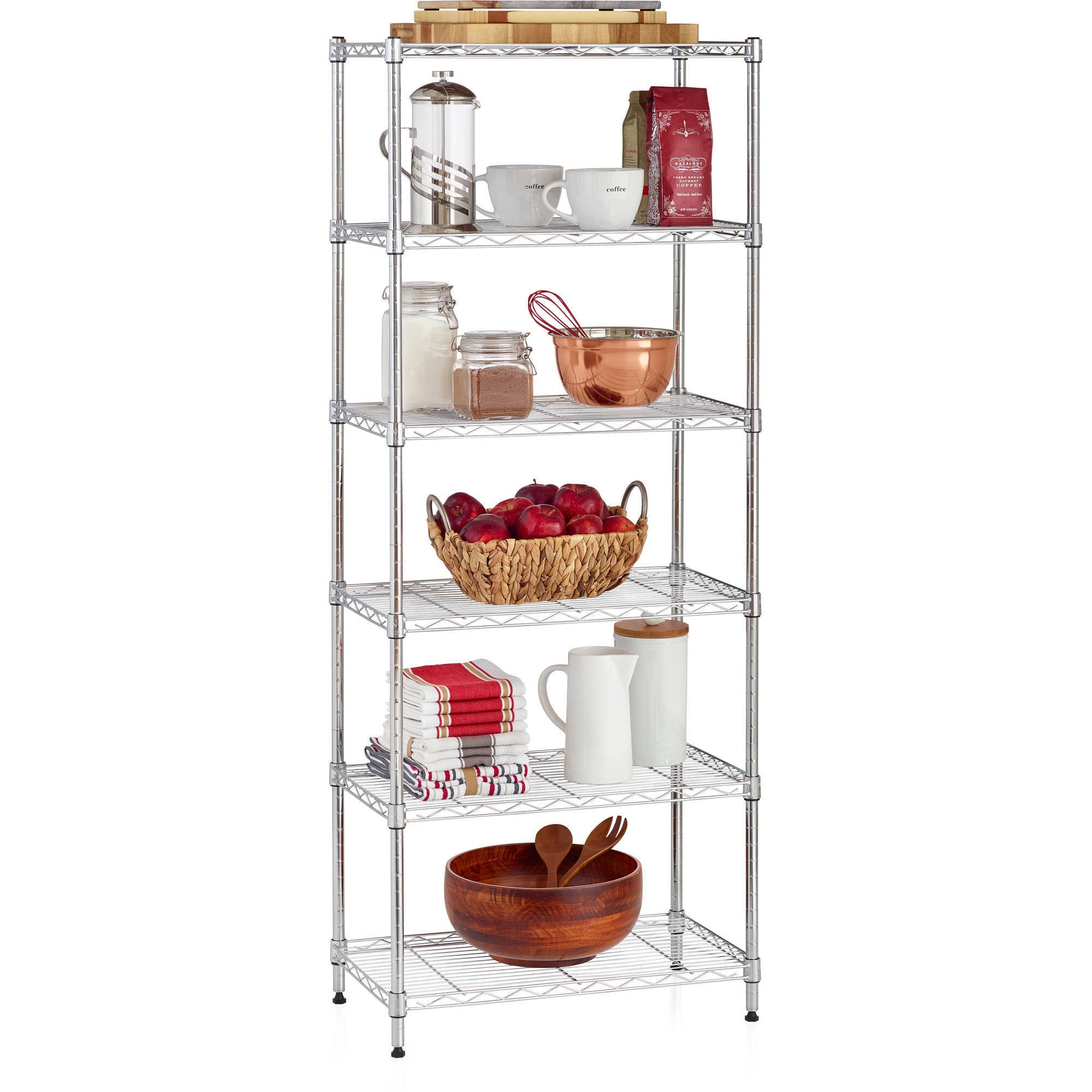 Work Choice 6shelf Commercial Wire Shelving Convertible Rack, 13"Dx23