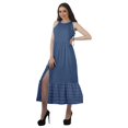 thumbnail image 3 of Moomaya Robe Imprimée Femme Fête Mariage Tenue de Fête Col Licou Robe Maxi en Rayonne, 3 of 4
