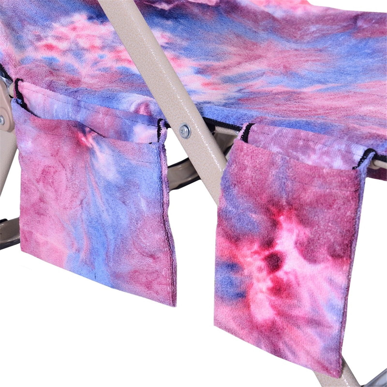 FastXmas Beach Chair Towel, Microfiber Colorful Tie Dye Lounge Chair Cover with 3 Side Pockets, Quick Dry Chaise Lounge Cover Soft Thick Oversized Pool Towel for Outdoor Sunbathing Furniture(29"x82")